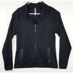 Fabletics Vented Black Zip Jacket Size XL